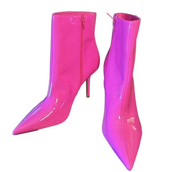 INC International Concepts NWT “ Stunning Barbie “ Hot Pink Heeled Boots (SH114) - Picture 2 of 10